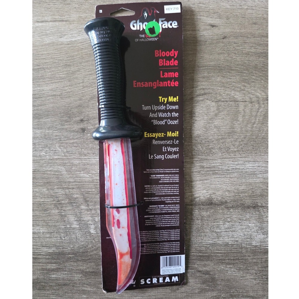 Ghost Face Bloody Blade Scream Movie Costume Accessory Oozing Halloween